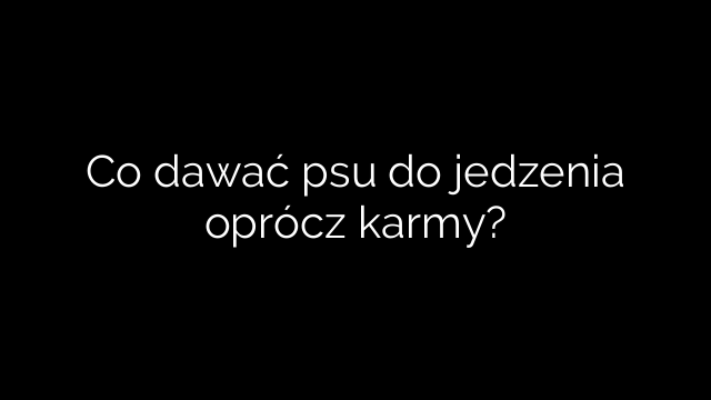 Co dawać psu do jedzenia oprócz karmy?