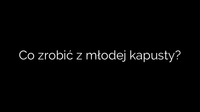 Co zrobić z młodej kapusty?