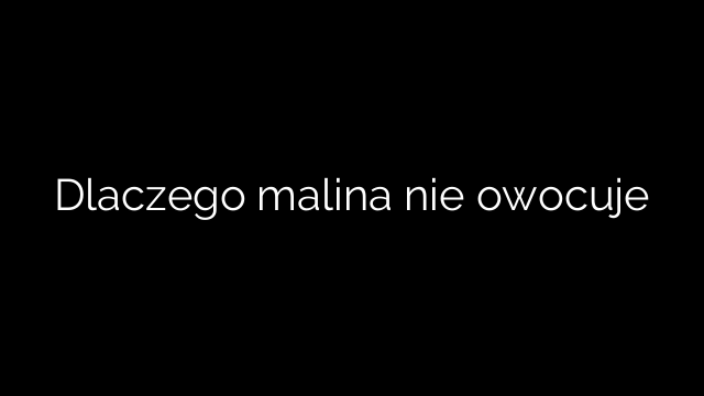 Dlaczego malina nie owocuje