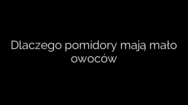 Dlaczego pomidory mają mało owoców