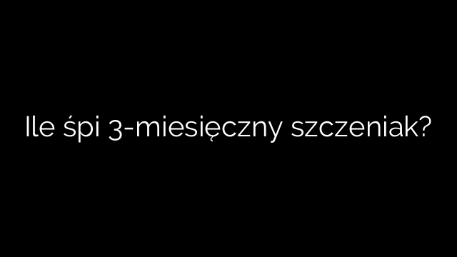 Ile śpi 3-miesięczny szczeniak?