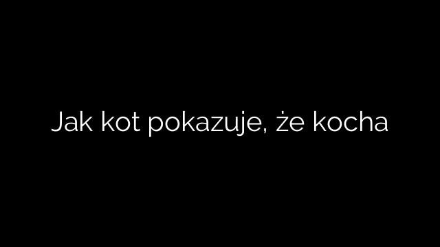 Jak kot pokazuje, że kocha