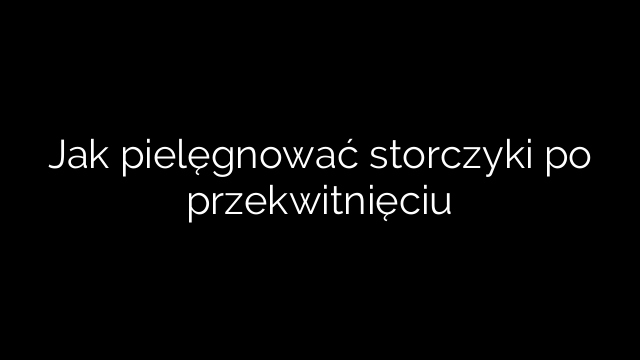 Jak pielęgnować storczyki po przekwitnięciu