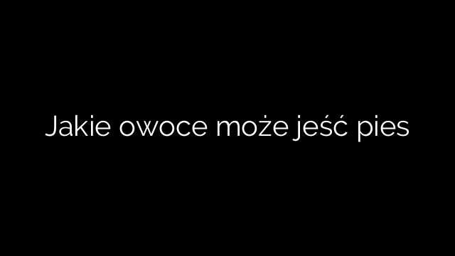 Jakie owoce może jeść pies