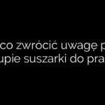 Na co zwrócić uwagę przy zakupie suszarki do prania?